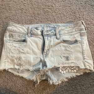 American Eagle Super Stretch Destroyed Jean Shorts